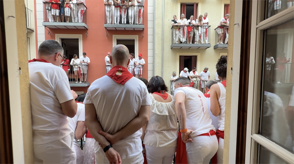 Interior of a Pamplona home before the Running of the Bulls
